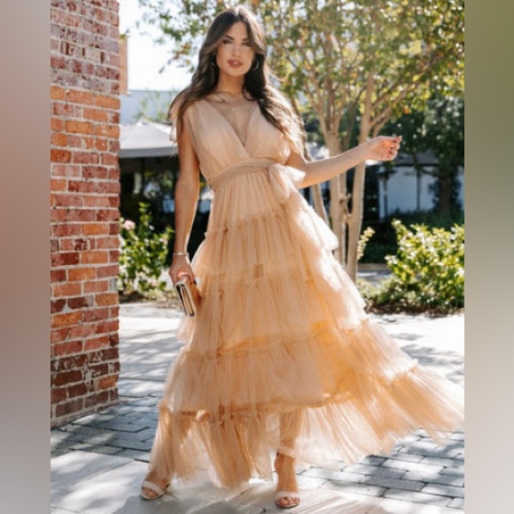 Belle Tiered Tulle Maxi Dress